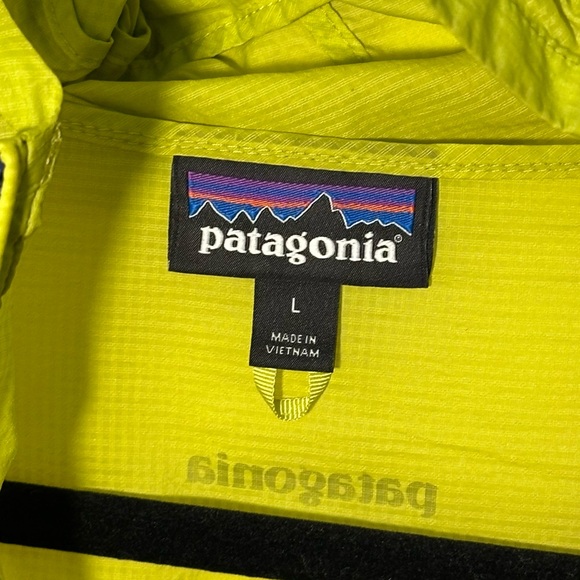 Patagonia Houdini Jacket Windbreaker Size L Chartreuse Green Packable Mens - Picture 2 of 7